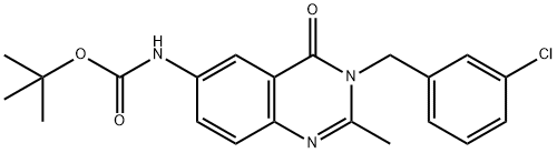 Carbamic acid, [3-[(3-chlorophenyl)methyl]-3,4-dihydro-2-methyl-4-oxo-6-quinazolinyl]-, 1,1-dimethylethyl ester (9CI) Struktur