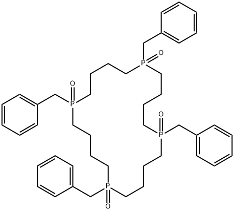 1,6,11,16-Tetrabenzyl-1,6,11,16-tetraphosphacycloicosane 1,6,11,16-tetraoxide Struktur