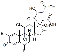 2-bromo-9,11beta-dichloro-6beta-fluoro-17,21-dihydroxy-16alpha-methylpregna-1,4-diene-3,20-dione 17,21-di(acetate) Struktur