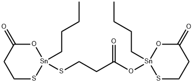 2-butyl-2-[[3-[(2-butyldihydro-6-oxo-4H-1,3,2-oxathiastannin-2-yl)oxy]-3-oxopropyl]thio]dihydro-6H-1,3,2-oxathiastannin-6-one Struktur