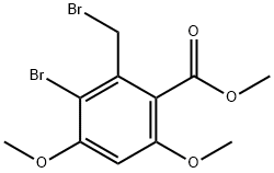 3-Bromo-2-(bromomethyl)-4,6-dimethoxybenzoic acid methyl ester Struktur