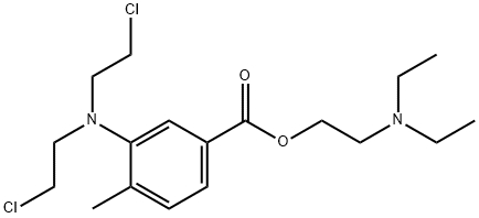 3-[Bis(2-chloroethyl)amino]-p-toluic acid 2-(diethylamino)ethyl ester Struktur