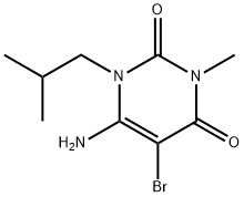 6-AMINO-5-BROMO-1-ISOBUTYL-3-METHYL-1H-PYRIMIDINE-2,4-DIONE Struktur