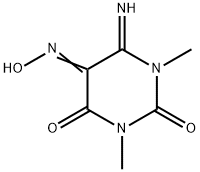 dihydro-6-imino-1,3-dimethyl-3H-pyrimidine-2,4,5-trione 5-oxime Struktur