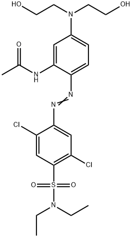 N-[5-[bis(2-hydroxyethyl)amino]-2-[[2,5-dichloro-4-[(diethylamino)sulphonyl]phenyl]azo]phenyl]acetamide Struktur