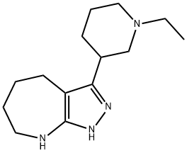 Pyrazolo[3,4-b]azepine, 3-(1-ethyl-3-piperidinyl)-1,4,5,6,7,8-hexahydro- (9CI) Struktur