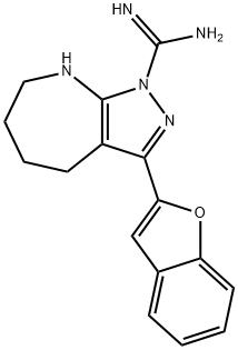 Pyrazolo[3,4-b]azepine-1(4H)-carboximidamide, 3-(2-benzofuranyl)-5,6,7,8-tetrahydro- (9CI) Struktur