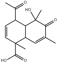 4-acetyl-5-hydroxy-1,5,7-trimethyl-6-oxo-4a,8a-dihydro-4H-naphthalene- 1-carboxylic acid Struktur