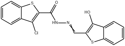 Benzo[b]thiophene-2-carboxylic acid, 3-chloro-, [(3-hydroxybenzo[b]thien-2-yl)methylene]hydrazide (9CI) Struktur