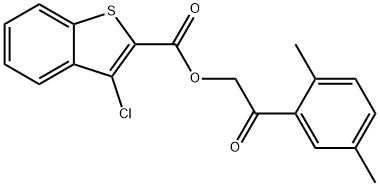 Benzo[b]thiophene-2-carboxylic acid, 3-chloro-, 2-(2,5-dimethylphenyl)-2-oxoethyl ester (9CI) Struktur