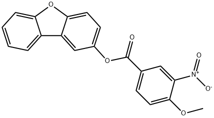 Benzoic acid, 4-methoxy-3-nitro-, 2-dibenzofuranyl ester (9CI) Struktur