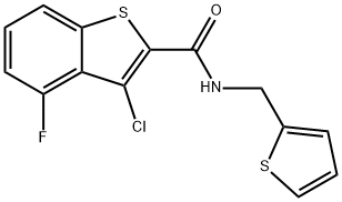 Benzo[b]thiophene-2-carboxamide, 3-chloro-4-fluoro-N-(2-thienylmethyl)- (9CI) Struktur