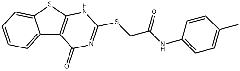 Acetamide, 2-[(1,4-dihydro-4-oxo[1]benzothieno[2,3-d]pyrimidin-2-yl)thio]-N-(4-methylphenyl)- (9CI) Struktur