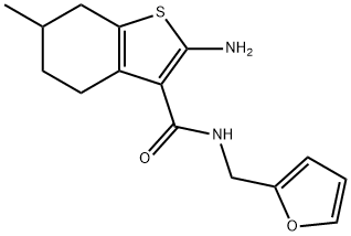 2-AMINO-N-(2-FURYLMETHYL)-6-METHYL-4,5,6,7-TETRAHYDRO-1-BENZOTHIOPHENE-3-CARBOXAMIDE Struktur