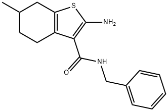 2-AMINO-N-BENZYL-6-METHYL-4,5,6,7-TETRAHYDRO-1-BENZOTHIOPHENE-3-CARBOXAMIDE Struktur