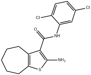 2-AMINO-N-(2,5-DICHLOROPHENYL)-5,6,7,8-TETRAHYDRO-4H-CYCLOHEPTA[B]THIOPHENE-3-CARBOXAMIDE Struktur