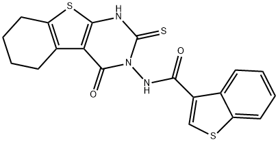 Benzo[b]thiophene-3-carboxamide, N-(1,4,5,6,7,8-hexahydro-4-oxo-2-thioxo[1]benzothieno[2,3-d]pyrimidin-3(2H)-yl)- (9CI) Struktur