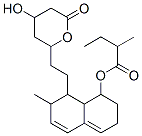 2-Methylbutyric acid 8-[2-(4-hydroxy-6-oxotetrahydro-2H-pyran-2-yl)ethyl]-7-methyl-1,2,3,7,8,8a-hexahydronaphthalen-1-yl ester Struktur