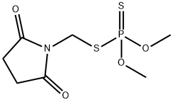 Dithiophosphoric acid O,O-dimethyl S-[(2,5-dioxo-1-pyrrolidinyl)methyl] ester Struktur