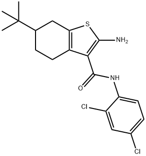 2-Amino-6-tert-butyl-N-(2,4-dichlorophenyl)-4,5,6,7-tetrahydrobenzo[b]thiophene-3 Struktur