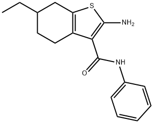 2-AMINO-6-ETHYL-N-PHENYL-4,5,6,7-TETRAHYDRO-1-BENZOTHIOPHENE-3-CARBOXAMIDE Struktur