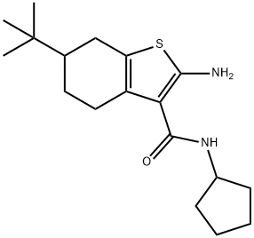 2-AMINO-6-TERT-BUTYL-N-CYCLOPENTYL-4,5,6,7-TETRAHYDRO-1-BENZOTHIOPHENE-3-CARBOXAMIDE Struktur