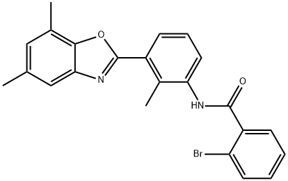 Benzamide, 2-bromo-N-[3-(5,7-dimethyl-2-benzoxazolyl)-2-methylphenyl]- (9CI) Struktur