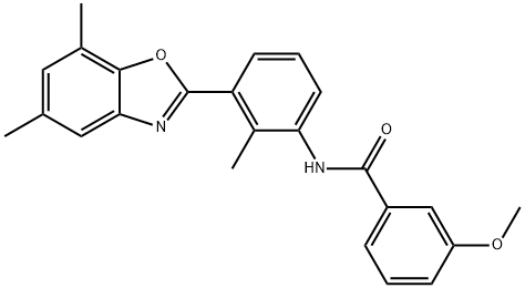 Benzamide, N-[3-(5,7-dimethyl-2-benzoxazolyl)-2-methylphenyl]-3-methoxy- (9CI) Struktur