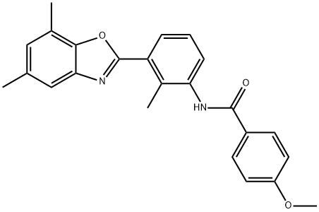 Benzamide, N-[3-(5,7-dimethyl-2-benzoxazolyl)-2-methylphenyl]-4-methoxy- (9CI) Struktur