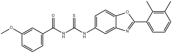 Benzamide, N-[[[2-(2,3-dimethylphenyl)-5-benzoxazolyl]amino]thioxomethyl]-3-methoxy- (9CI) Struktur