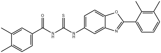 Benzamide, N-[[[2-(2,3-dimethylphenyl)-5-benzoxazolyl]amino]thioxomethyl]-3,4-dimethyl- (9CI) Struktur