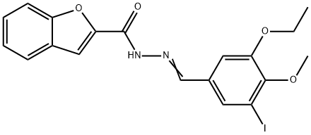 2-Benzofurancarboxylicacid,[(3-ethoxy-5-iodo-4-methoxyphenyl)methylene]hydrazide(9CI) Struktur