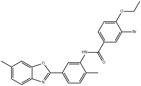 Benzamide, 3-bromo-4-ethoxy-N-[2-methyl-5-(6-methyl-2-benzoxazolyl)phenyl]- (9CI) Struktur