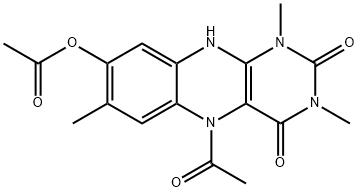 Benzo[g]pteridine-2,4(1H,3H)-dione,  5-acetyl-8-(acetyloxy)-5,10-dihydro-1,3,7-trimethyl- Struktur