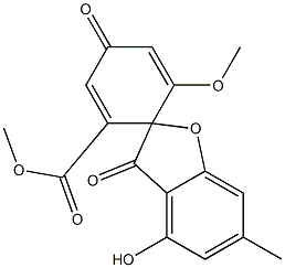 (R)-4-Hydroxy-6'-methoxy-6-methyl-3,4'-dioxospiro[benzofuran-2(3H),1'-[2,5]cyclohexadiene]-2'-carboxylic acid methyl ester Struktur