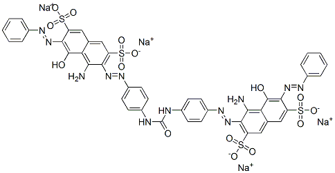 tetrasodium 3,3'-[carbonylbis(imino-p-phenyleneazo)]bis[4-amino-5-hydroxy-6-(phenylazo)naphthalene-2,7-disulphonate] Struktur