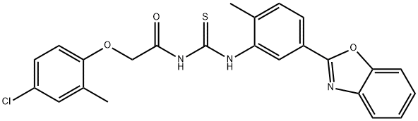 Acetamide, N-[[[5-(2-benzoxazolyl)-2-methylphenyl]amino]thioxomethyl]-2-(4-chloro-2-methylphenoxy)- (9CI) Struktur