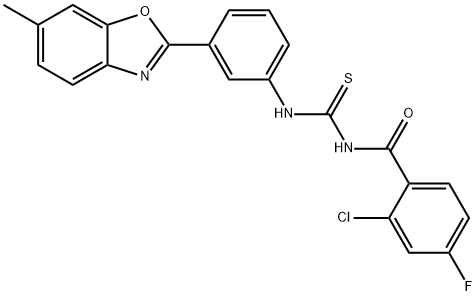 Benzamide, 2-chloro-4-fluoro-N-[[[3-(6-methyl-2-benzoxazolyl)phenyl]amino]thioxomethyl]- (9CI) Struktur