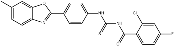 Benzamide, 2-chloro-4-fluoro-N-[[[4-(6-methyl-2-benzoxazolyl)phenyl]amino]thioxomethyl]- (9CI) Struktur