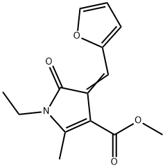 1H-Pyrrole-3-carboxylicacid,1-ethyl-4-(2-furanylmethylene)-4,5-dihydro-2-methyl-5-oxo-,methylester(9CI) Struktur