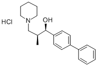 erythro-alpha-(4-Biphenylyl)-beta-methyl-1-piperidinepropanol hydrochloride Struktur