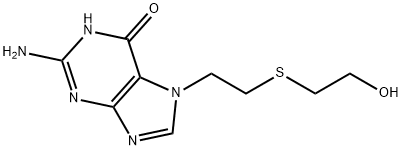 2-Amino-1,7-dihydro-7-(2-((2-hydroxyethyl)thio)ethyl)-6H-purin-6-one Struktur