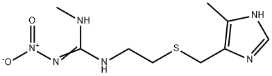 N-Nitro-N'-methyl-N''-[2-[[(5-methyl-1H-imidazol-4-yl)methyl]thio]ethyl]guanidine Struktur