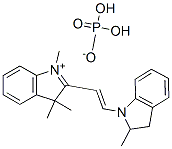 2-[2-(2,3-dihydro-2-methyl-1H-indol-1-yl)vinyl]-1,3,3-trimethyl-3H-indolium dihydrogen phosphate Struktur