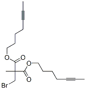 Bromomethyl(methyl)malonic acid di(5-heptynyl) ester Struktur