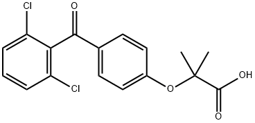 2-[4-(2,6-Dichlorobenzoyl)phenoxy]-2-methylpropanoic acid Struktur