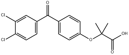 2-[4-(3,4-Dichlorobenzoyl)phenoxy]-2-methylpropanoic acid Struktur