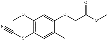 (5-Methoxy-2-methyl-4-thiocyanatophenoxy)acetic acid methyl ester Struktur