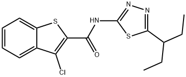 Benzo[b]thiophene-2-carboxamide, 3-chloro-N-[5-(1-ethylpropyl)-1,3,4-thiadiazol-2-yl]- (9CI) Struktur