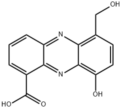 9-Hydroxy-6-(hydroxymethyl)-1-phenazinecarboxylic acid Struktur